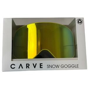 NEW Carve Frother Snow Goggles Yellow Unisex M 6220-19 Matte Fluro‎ Mirror Lens